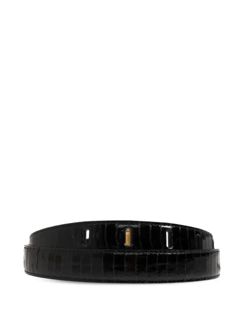 Balmain crocodile-effect leather belt Black HN1WJ191LELP
