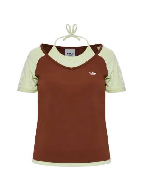 adidas Summer Glow layered-effect T-shirt Brown KY8131