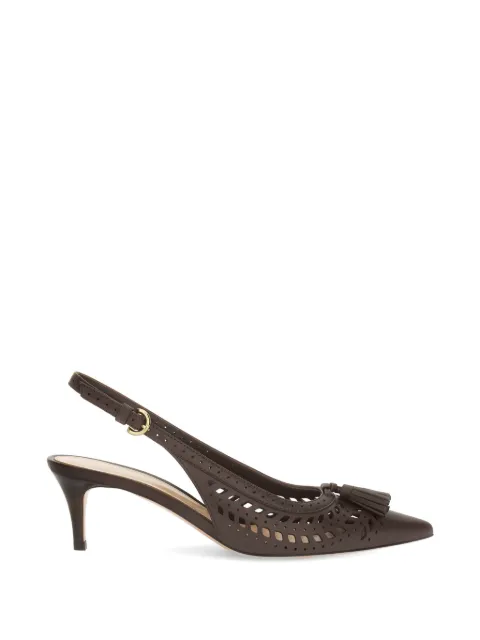 Gianvito Rossi Fes Sling tassel laser-cut slingback pumps Brown G9560355CUOVGI