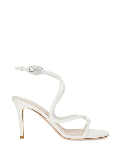 Gianvito Rossi Jungle Mamba crystal-embellished leather sandals White G3274185RICNPY