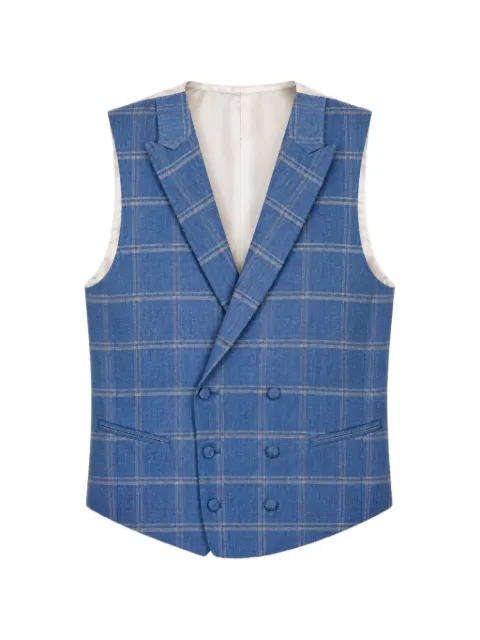 ETIEM TEXTIL S.L. check double-breasted waistcoat Blue 021775330188