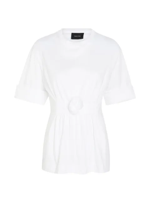 Simone Rocha flower-detail gathered T-shirt White 54640553