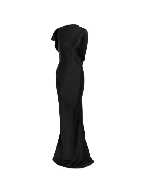 Victoria Beckham Kyra asymmetric ruffled maxi dress Black 1326WDR007465A