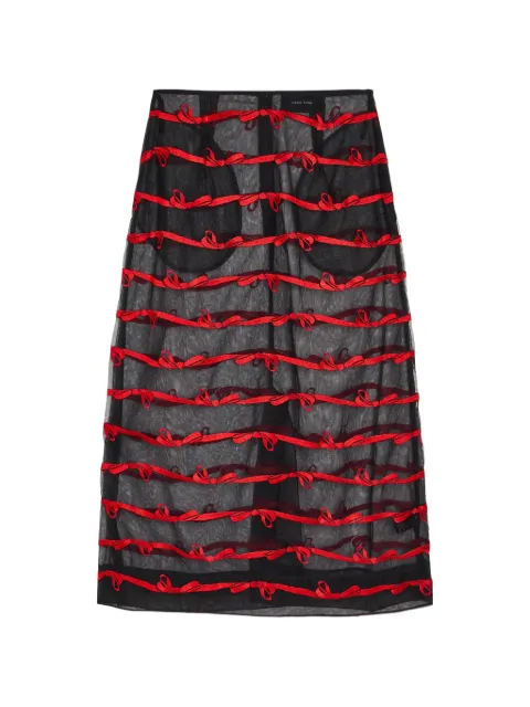 Simone Rocha bow-embellished tulle midi skirt Black 32221330