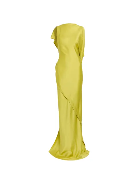Victoria Beckham Kyra draped asymmetric-neck maxi gown Yellow 1326WDR007465A