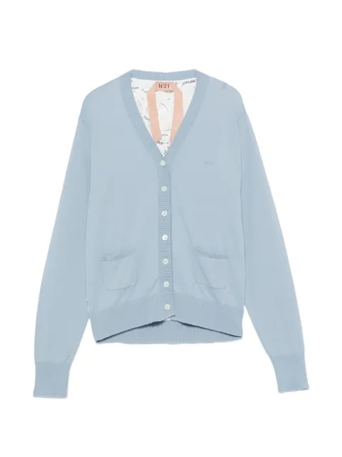 Nº21 V-neck cardigan Blue 26IN2C0A00476156827