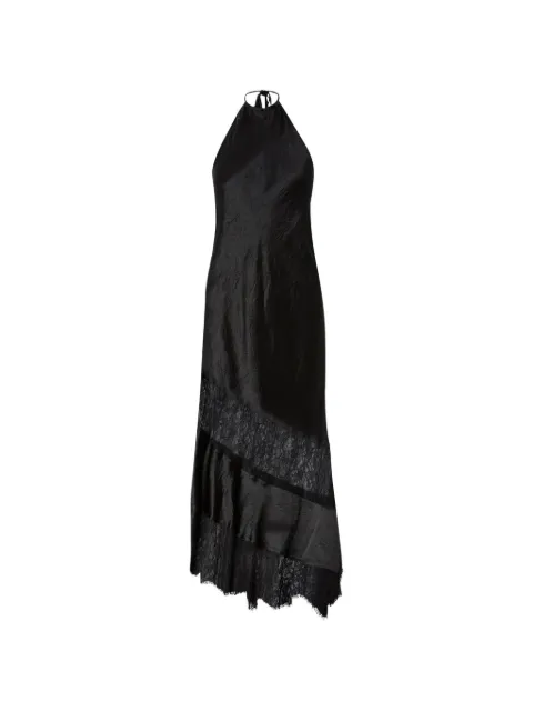 PINKO lace-panelled halterneck midi dress Black 107542A3GA