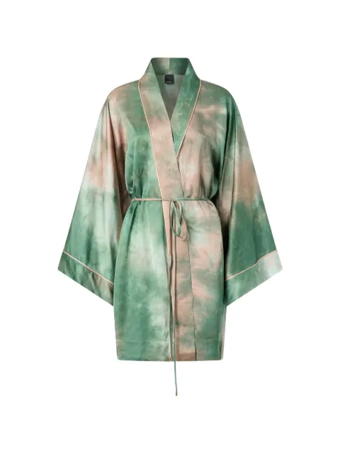 PINKO gradient satin kimono with belt Green 108105A3S7
