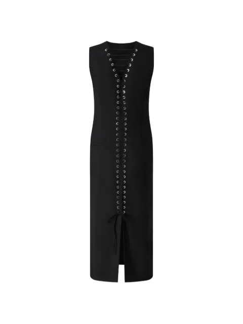 PINKO lace-up eyelet-detail dress Black 107587A3G3