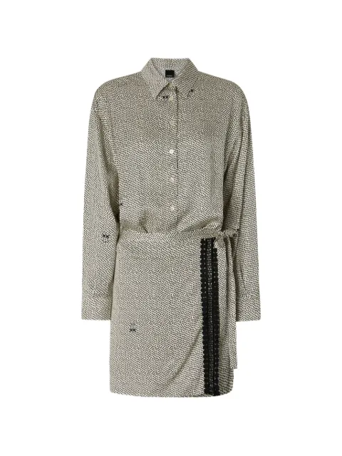 PINKO polka-dot lace-trim shirt dress Neutrals 107400A3JR