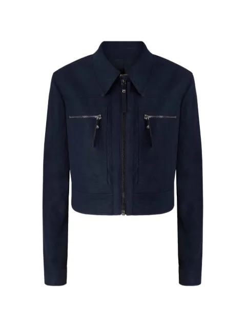 PINKO zip-up cropped jacket Blue 107807A3MD