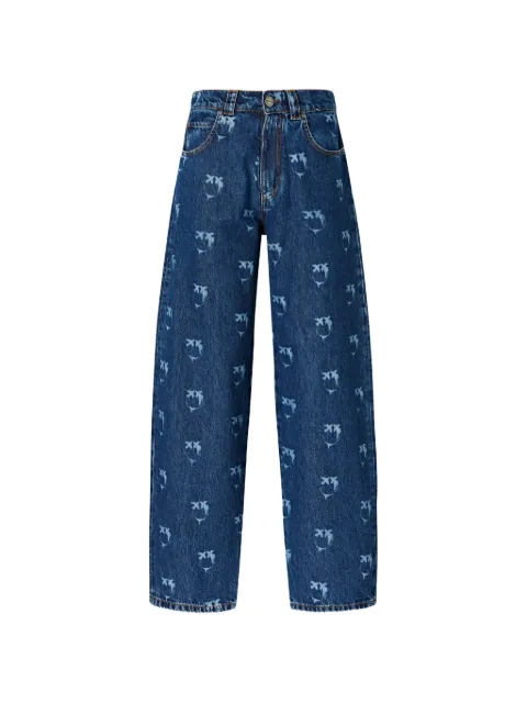 PINKO monogram-print straight-leg jeans Blue 103180A3JH