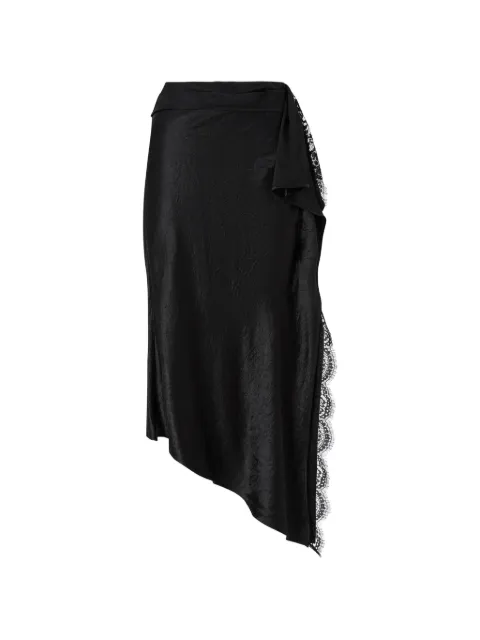PINKO lace-trim asymmetric skirt Black 107544A3GA
