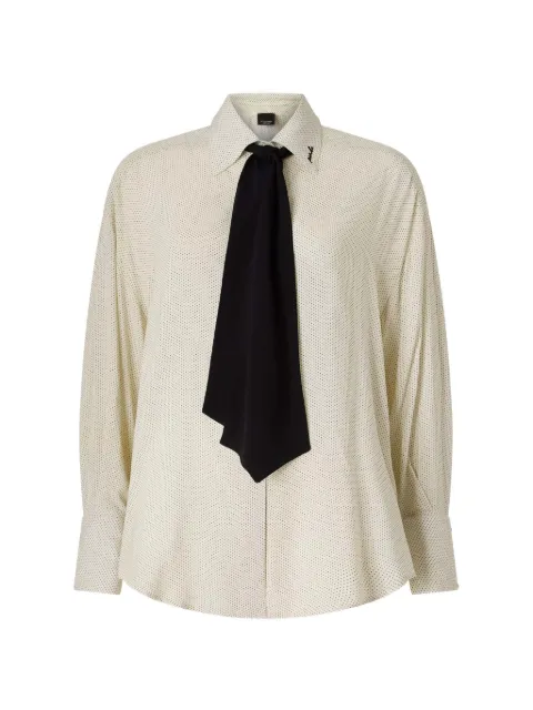 PINKO polka-dot tie-neck shirt Neutrals 107482A3KZ
