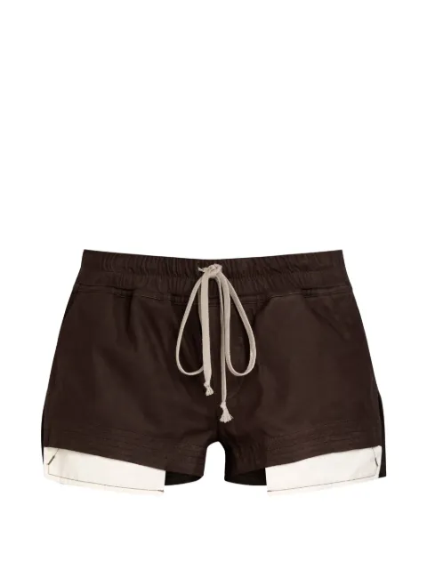 Rick Owens Fog drawstring layered shorts Brown RP02F5316