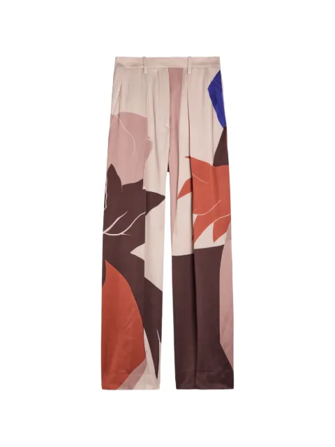 Victoria Beckham Cecilia abstract-print tailored trousers Neutrals 1226WTR002857R