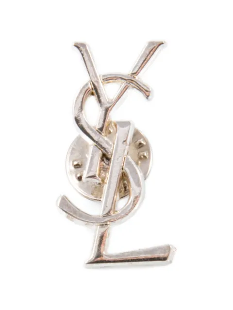 Saint Laurent Pre-Owned 1990s Cassandre-logo pin Silver 15016491