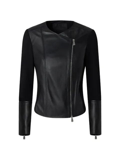 PINKO leather panelled zipped jacket Black 107294Y75K