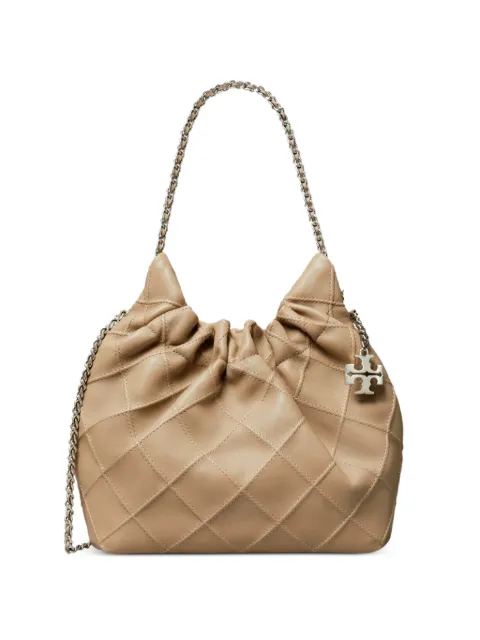 Tory Burch mini Fleming quilted-leather bucket bag Neutrals 162451