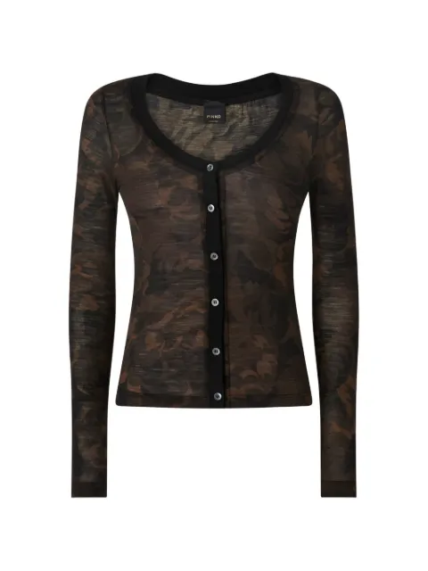 PINKO floral-print long-sleeve cardigan Brown 107816A3MT