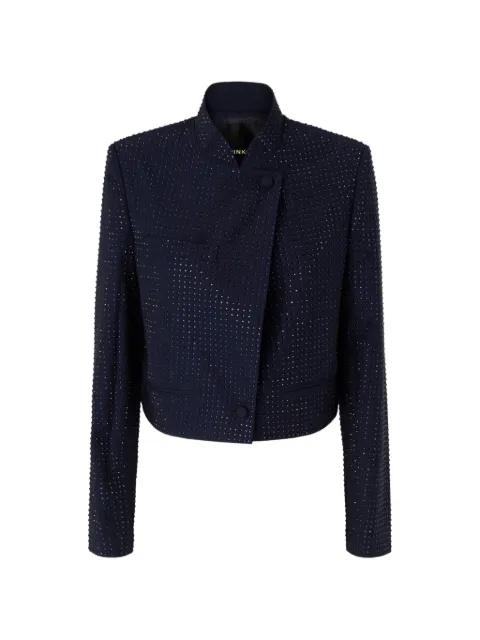 PINKO rhinestone-embellished cropped jacket Blue 107673A3M0