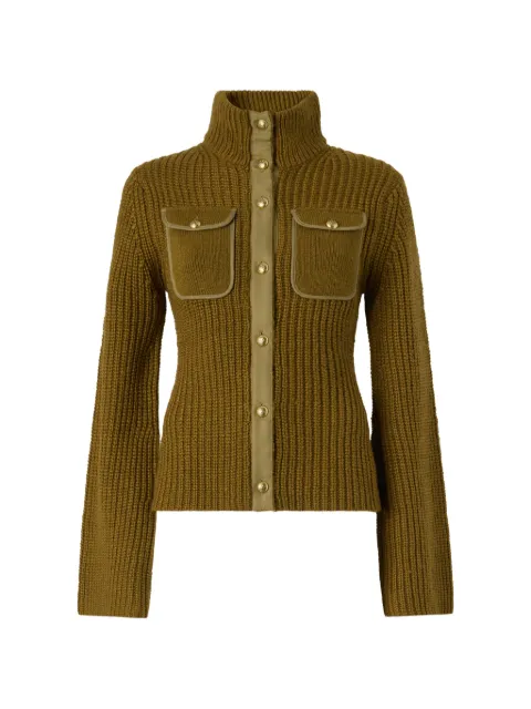 PINKO ribbed-knit buttoned cardigan Green 107802A3OH
