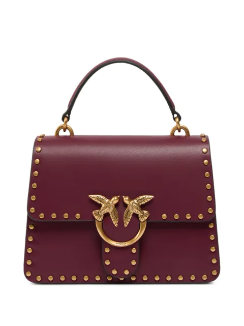 PINKO Mini Love Bag One Top Handle Light handbag in leather with mini studs Pink 107065A0F1