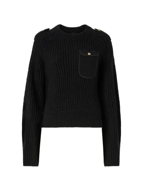 PINKO ribbed-knit epaulette sweater Black 107803A3OH