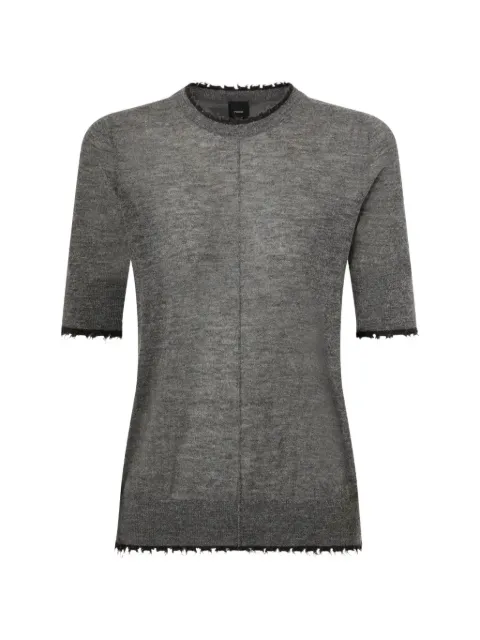 PINKO short-sleeved T-shirt with frayed edges Grey 107329A3IQ