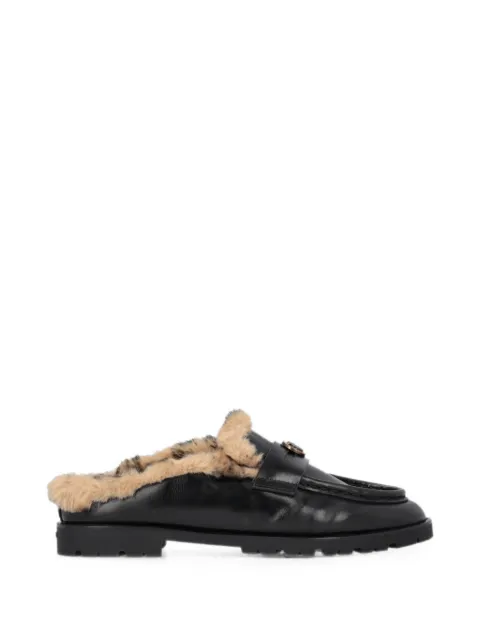 PINKO Love Birds leopard-print mules Black SD0683P186