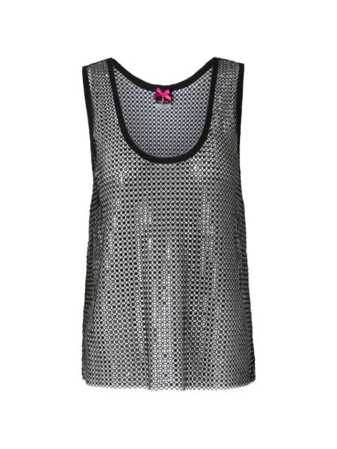 PINKO sequin-embellished mesh top Silver 107518A3IH