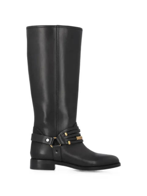 PINKO harness-detail leather boots Black SD0583P001