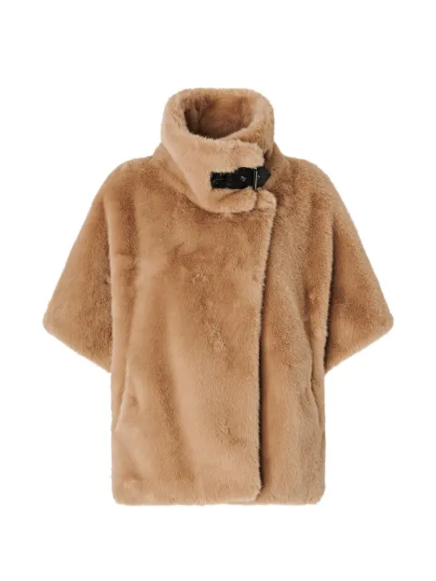 PINKO faux-fur buckle-fastening jacket Neutrals 107043A3E7