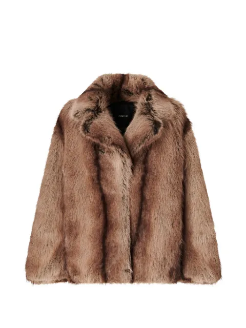 PINKO faux-fur notch-lapels coat Brown 107046A3C6