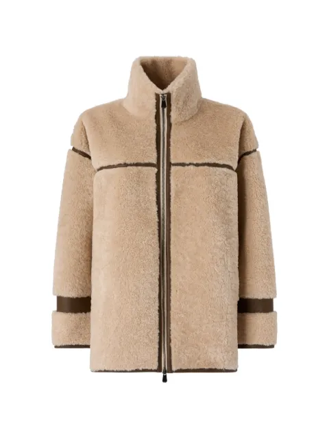 PINKO faux-shearling panelled coat Neutrals 107165A3FJ