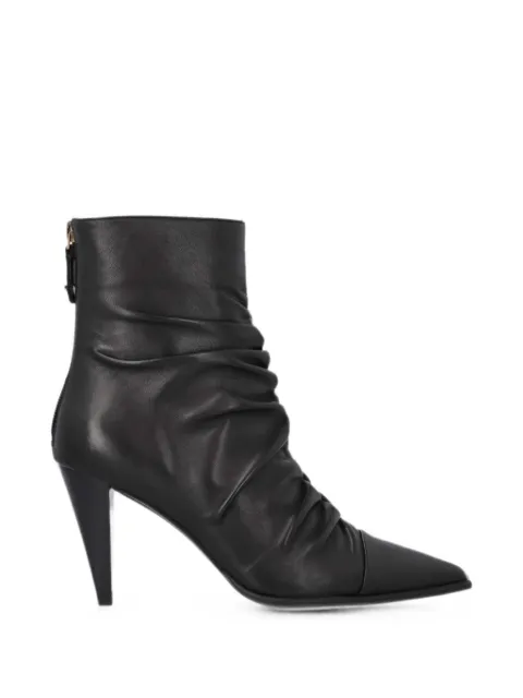 PINKO ruched pointed-toe ankle boots Black SD0587P003