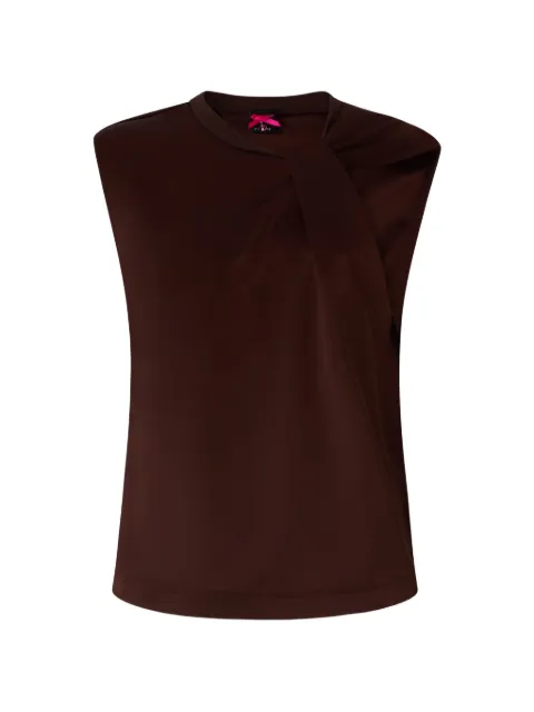 PINKO draped padded-shoulder top Brown 107539A3GB