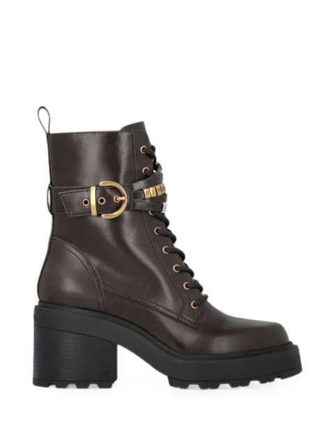 PINKO buckle-detail lace-up ankle boots Brown SD0549P001