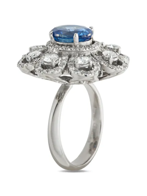 LB Exclusive sapphire and diamond floral ring Silver MF26051526