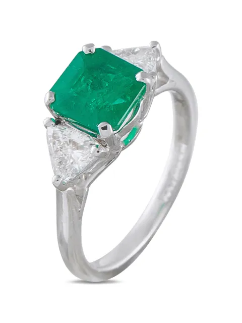 LB Exclusive emerald and diamond ring Silver MF15051526