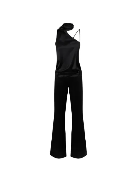 PINKO long satin jumpsuit with sash Black 107538A3GB