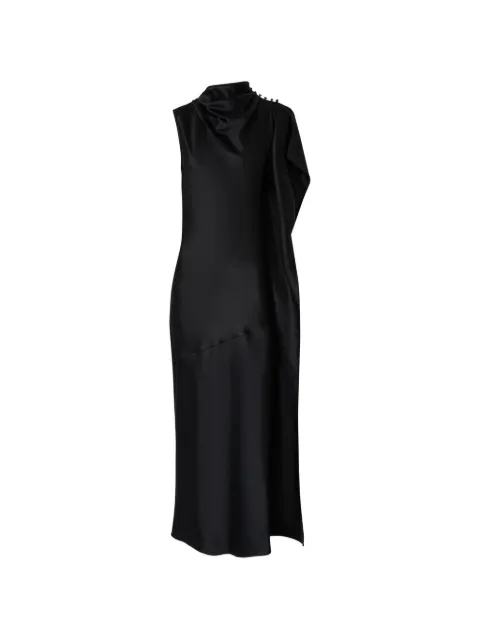 PINKO long, one-shoulder satin dress Black 107537A3GB