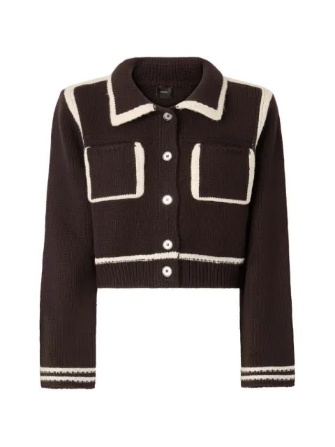 PINKO contrast-trim knit jacket Brown 107378A2PL