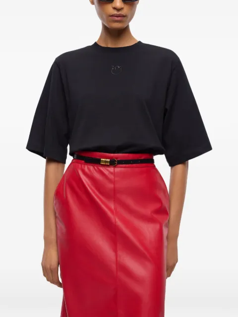 PINKO T-shirt with wide sleeves and Love Birds logo Black 104604A3HM