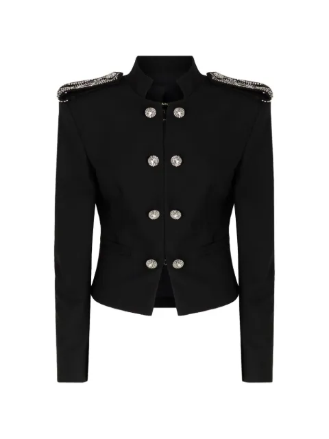 PINKO crystal-embellished double-breasted jacket Black 107817A3MJ