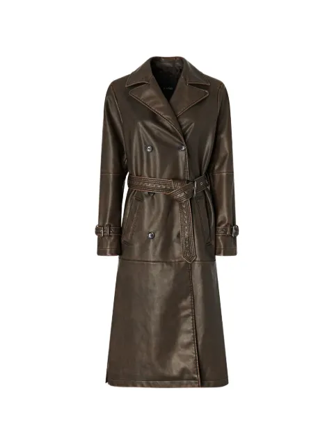 PINKO double-breasted belted coat Brown 107055A3E8