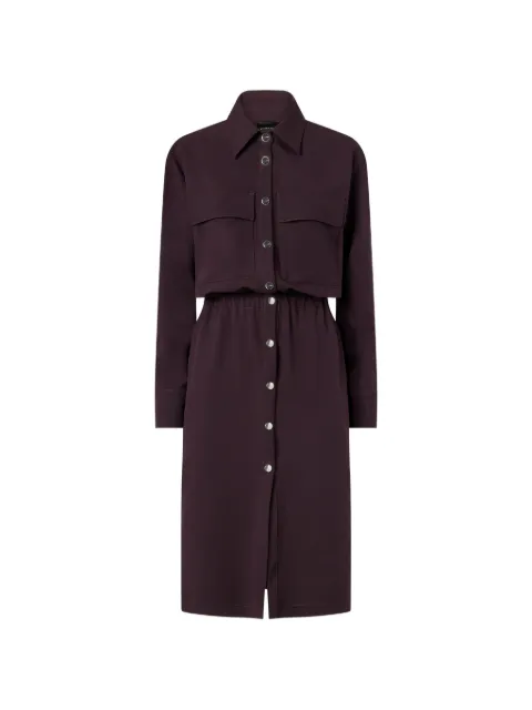 PINKO elasticated-waist shirt midi dress Purple 107577A18E