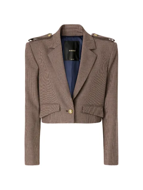 PINKO houndstooth cropped jacket Brown 107715A3MQ