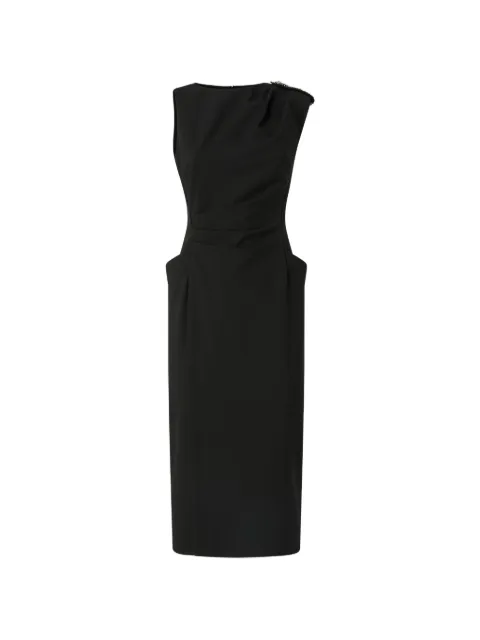 PINKO crystal-embellished gathered dress Black 107850A3MJ