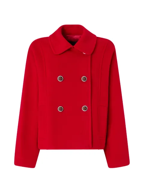 PINKO double-breasted pea coat in double-layered wool-blend cloth Red 107552A3FG